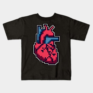 Pixel Realistic Heart Kids T-Shirt